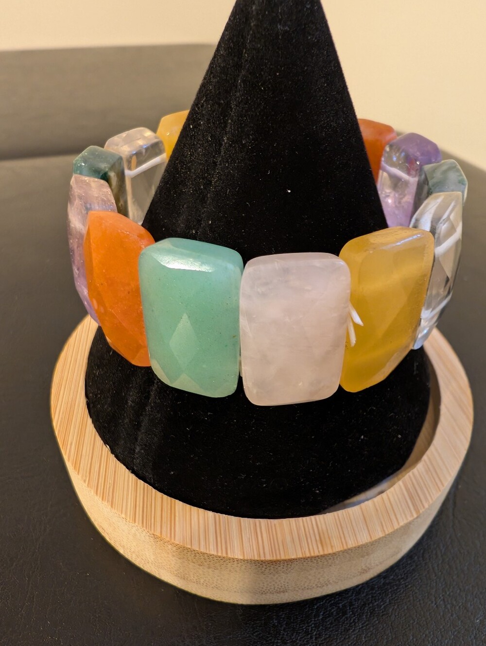 Multicolor Semi-Precious Stone Stretch Bracelet - Women Jewelry Bracelets - Picture 3 of 7